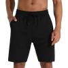 imageMens Lounge Shorts with Deep Pockets Loosefit Jersey Shorts for RunningWorkoutTraining Basketball605 Black