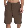 imageMens Lounge Shorts with Deep Pockets Loosefit Jersey Shorts for RunningWorkoutTraining BasketballBrown