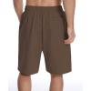 imageMens Lounge Shorts with Deep Pockets Loosefit Jersey Shorts for RunningWorkoutTraining BasketballBrown