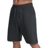imageMens Lounge Shorts with Deep Pockets Loosefit Jersey Shorts for RunningWorkoutTraining BasketballDark Grey