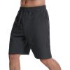 imageMens Lounge Shorts with Deep Pockets Loosefit Jersey Shorts for RunningWorkoutTraining BasketballDark Grey