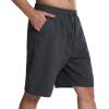 imageMens Lounge Shorts with Deep Pockets Loosefit Jersey Shorts for RunningWorkoutTraining BasketballDark Grey