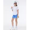 imageTHE GYM PEOPLE Girls Athletic Shirts Short Sleeve Workout Tops Kids Basic Tees with Side SlitsWhite