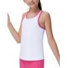 imageTHE GYM PEOPLE Girls Athletic Tank Tops Racerback Sleeveless Running Yoga Workout ShirtsWhite