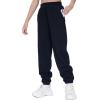 imageTHE GYM PEOPLE Girls Fleece Tapered Workout Sweatpants Warm Soft Athletic Joggers Pants with PocketsBlack