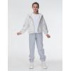 imageTHE GYM PEOPLE Girls Fleece Tapered Workout Sweatpants Warm Soft Athletic Joggers Pants with PocketsGrey