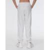 imageTHE GYM PEOPLE Girls Fleece Tapered Workout Sweatpants Warm Soft Athletic Joggers Pants with PocketsHeather White