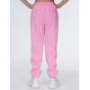 imageTHE GYM PEOPLE Girls Fleece Tapered Workout Sweatpants Warm Soft Athletic Joggers Pants with PocketsPink