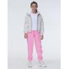 imageTHE GYM PEOPLE Girls Fleece Tapered Workout Sweatpants Warm Soft Athletic Joggers Pants with PocketsPink