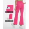 imageTHE GYM PEOPLE Girls High Waisted Flare Leggings Kids Workout Bootcut Yoga Pants with Pockets