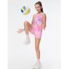 imageTHE GYM PEOPLE Girls High Waisted Workout Shorts Lightweight Athletic Dolphin Lounge Yoga ShortsColorful Pink