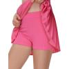 imageTHE GYM PEOPLE Girls Pleated Tennis Skirts 2 in 1 Kids Athletic Running Golf Skorts with Shorts PocketsBright Pink