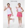 imageTHE GYM PEOPLE Girls Pleated Tennis Skirts 2 in 1 Kids Athletic Running Golf Skorts with Shorts PocketsBright Pink