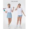 imageTHE GYM PEOPLE Girls Pleated Tennis Skirts 2 in 1 Kids Athletic Running Golf Skorts with Shorts PocketsIce Blue