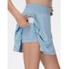 imageTHE GYM PEOPLE Girls Pleated Tennis Skirts 2 in 1 Kids Athletic Running Golf Skorts with Shorts PocketsIce Blue