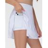 imageTHE GYM PEOPLE Girls Pleated Tennis Skirts 2 in 1 Kids Athletic Running Golf Skorts with Shorts PocketsWhite