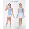 imageTHE GYM PEOPLE Girls Pleated Tennis Skirts 2 in 1 Kids Athletic Running Golf Skorts with Shorts PocketsWhite