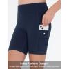 imageTHE GYM PEOPLE Girls Volleyball Shorts Kids High Waist Dance Workout Gymnastics Biker Athletic Shorts with PocketNavy Blue