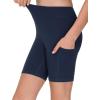 imageTHE GYM PEOPLE Girls Volleyball Shorts Kids High Waist Dance Workout Gymnastics Biker Athletic Shorts with PocketNavy Blue