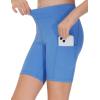 imageTHE GYM PEOPLE Girls Volleyball Shorts Kids High Waist Dance Workout Gymnastics Biker Athletic Shorts with PocketSea Blue