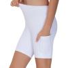 imageTHE GYM PEOPLE Girls Volleyball Shorts Kids High Waist Dance Workout Gymnastics Biker Athletic Shorts with PocketWhite