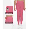 imageTHE GYM PEOPLE Girls Workout Leggings Kids High Waist Stretch Athletic Dance Yoga Pants with PocketsBright Pink
