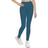 imageTHE GYM PEOPLE Girls Workout Leggings Kids High Waist Stretch Athletic Dance Yoga Pants with PocketsDark Blue Green
