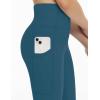 imageTHE GYM PEOPLE Girls Workout Leggings Kids High Waist Stretch Athletic Dance Yoga Pants with PocketsDark Blue Green