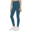 imageTHE GYM PEOPLE Girls Workout Leggings Kids High Waist Stretch Athletic Dance Yoga Pants with PocketsDark Blue Green