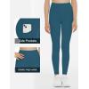 imageTHE GYM PEOPLE Girls Workout Leggings Kids High Waist Stretch Athletic Dance Yoga Pants with PocketsDark Blue Green
