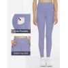 imageTHE GYM PEOPLE Girls Workout Leggings Kids High Waist Stretch Athletic Dance Yoga Pants with PocketsLavender Purple