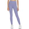 imageTHE GYM PEOPLE Girls Workout Leggings Kids High Waist Stretch Athletic Dance Yoga Pants with PocketsLavender Purple