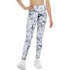 imageTHE GYM PEOPLE Girls Workout Leggings Kids High Waist Stretch Athletic Dance Yoga Pants with PocketsMarble