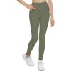 imageTHE GYM PEOPLE Girls Workout Leggings Kids High Waist Stretch Athletic Dance Yoga Pants with PocketsOlive Green