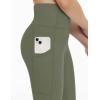 imageTHE GYM PEOPLE Girls Workout Leggings Kids High Waist Stretch Athletic Dance Yoga Pants with PocketsOlive Green