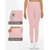 imageTHE GYM PEOPLE Girls Workout Leggings Kids High Waist Stretch Athletic Dance Yoga Pants with PocketsPink