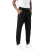 imageTHE GYM PEOPLE Mens Fleece Joggers Pants with Deep Pockets in Loosefit StyleUnlined Lightweight Basic Black