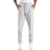 imageTHE GYM PEOPLE Mens Fleece Joggers Pants with Deep Pockets in Loosefit StyleUnlined Lightweight Basic Light Grey