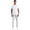 imageTHE GYM PEOPLE Mens Fleece Joggers Pants with Deep Pockets in Loosefit StyleUnlined Lightweight Basic Light Grey