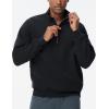 imageTHE GYM PEOPLE Mens Half Zip Fleece Pullover Sweatshirts Midweight Mock Neck Workout Sweat TopsBlack