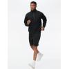 imageTHE GYM PEOPLE Mens Half Zip Fleece Pullover Sweatshirts Midweight Mock Neck Workout Sweat TopsBlack