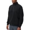 imageTHE GYM PEOPLE Mens Half Zip Fleece Pullover Sweatshirts Midweight Mock Neck Workout Sweat TopsBlack