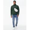 imageTHE GYM PEOPLE Mens Half Zip Fleece Pullover Sweatshirts Midweight Mock Neck Workout Sweat TopsGreen