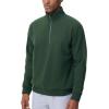 imageTHE GYM PEOPLE Mens Half Zip Fleece Pullover Sweatshirts Midweight Mock Neck Workout Sweat TopsGreen