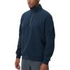 imageTHE GYM PEOPLE Mens Half Zip Fleece Pullover Sweatshirts Midweight Mock Neck Workout Sweat TopsNavy Blue