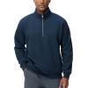 imageTHE GYM PEOPLE Mens Half Zip Fleece Pullover Sweatshirts Midweight Mock Neck Workout Sweat TopsNavy Blue