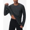 imageTHE GYM PEOPLE Mens Long Sleeve Workout Shirts Moisture Wicking Athletic Running Tee Tops with Thumb HolesDark Grey Heather