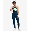 imageTHE GYM PEOPLE Tummy Control Workout Leggings with Pockets High Waist Athletic Yoga Pants for Women Running FitnessDark Blue Green