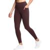imageTHE GYM PEOPLE Tummy Control Workout Leggings with Pockets High Waist Athletic Yoga Pants for Women Running FitnessDark Red