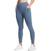 imageTHE GYM PEOPLE Tummy Control Workout Leggings with Pockets High Waist Athletic Yoga Pants for Women Running FitnessGrey Blue